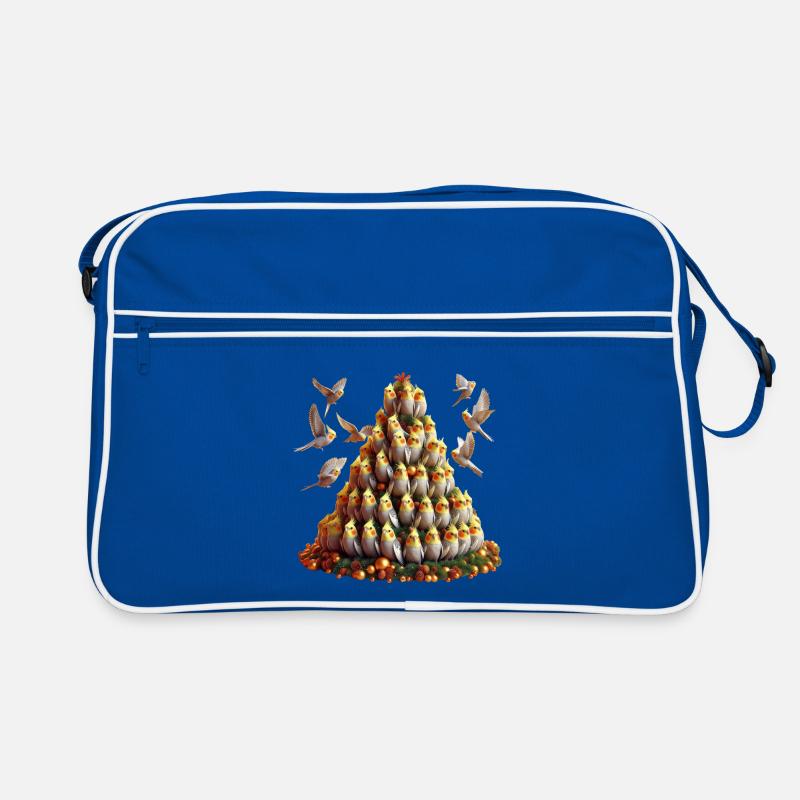 Weihnachtsbaum (02) - Retro Tasche - Blau/Weiß