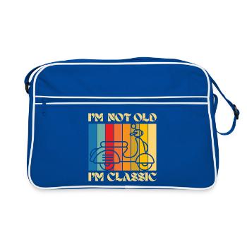 Je ne suis pas vieux, je suis classique – Scooter rétro - Sac Retro - bleu/blanc - Devant
