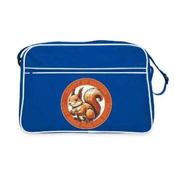Just Here for the Nuts! - Retro Tasche - Blau/Weiß - Vorne