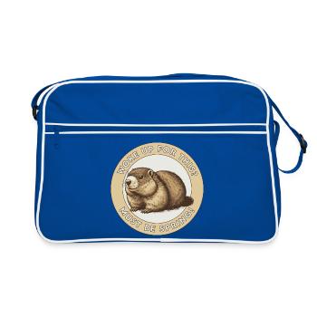 Woke Up for This? Must Be Spring! - Retro Tasche - Blau/Weiß - Vorne