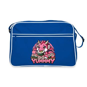 Dragon Maki Sushi Yummy Kawaii Cadeau - Sac Retro - bleu/blanc - Devant
