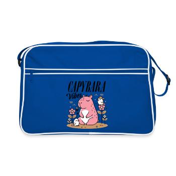 Relaxed capybara with friends - Retro Bag - blue/white - Front