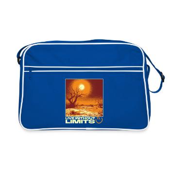 Live Without Limits – Surreal Desert Scene - Retro Bag - blue/white - Front