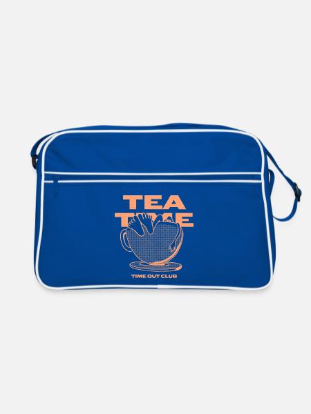 Tea Time – Relaxing Time Out - Retro Bag - blue/white - Front