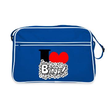 Bingo, Jeu de bingo, Jeux d’argent, J’aime (25) - Sac Retro - bleu/blanc - Devant
