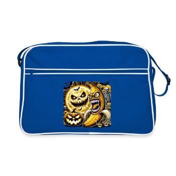 Banane d’Halloween effrayante - Sac Retro - bleu/blanc - Devant