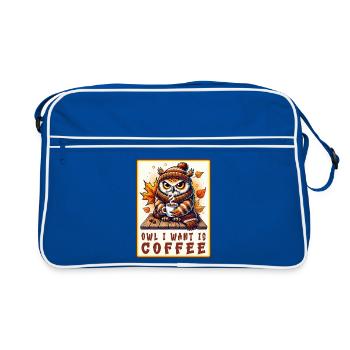 Owls Coffee Desgin - Retro Bag - blue/white - Front