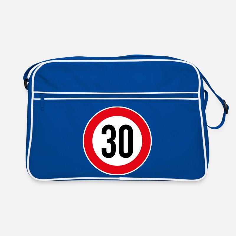 30 Geburtstag - Retro Tasche - Blau/Weiß