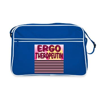 ERGOTHERAPEUTIN ERGOTHERAPIE - Retro Tasche - Blau/Weiß - Vorne