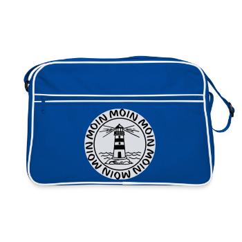 Phare de Moin Moin – Conception côtière maritime - Sac Retro - bleu/blanc - Devant