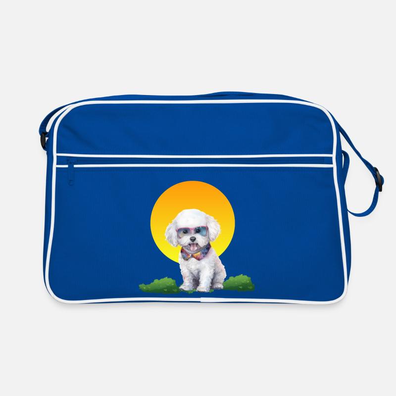 Sunset Pup in Neon Sunglasses Retro Bag