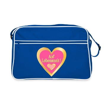 VERBEAMTUNG HERZ AUF LEBENSZEIT - Retro Tasche - Blau/Weiß - Vorne