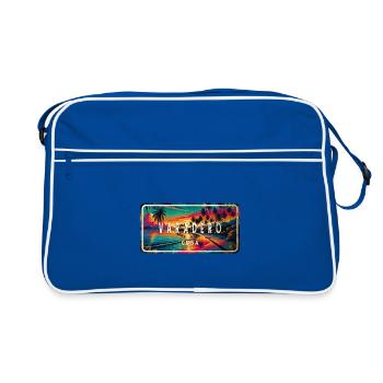 Varadero Cuba Coucher de soleil Design - Sac Retro - bleu/blanc - Devant