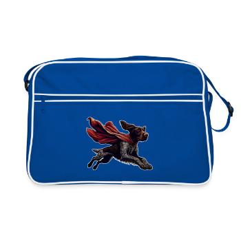 Super Hund Deutsch Drahthaar DD Pointer Geschenk - Retro Tasche - Blau/Weiß - Vorne