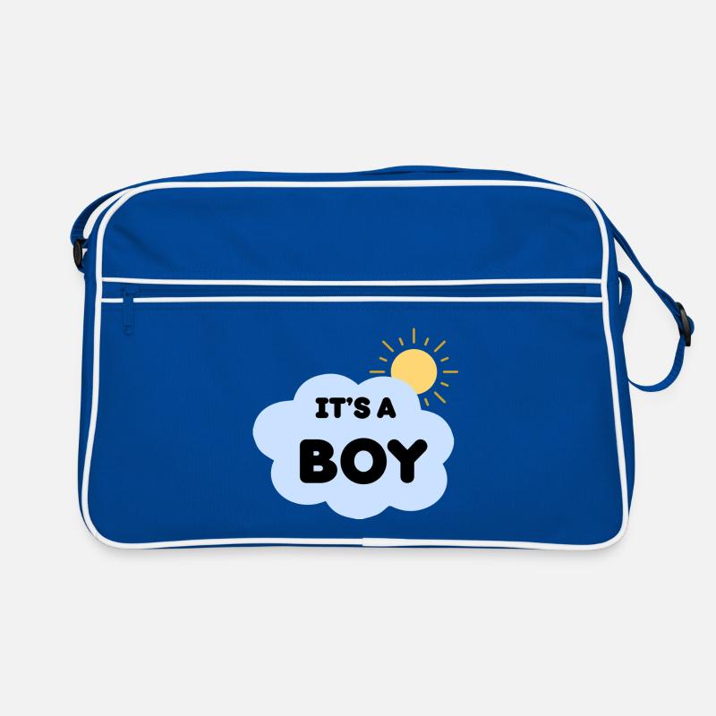 Durchsage Geburtsjunge Cloud Sun, es ist ein Junge Retro Tasche