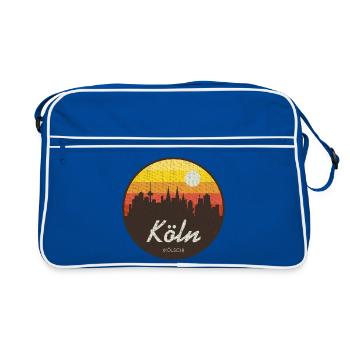 Vintage Cologne – Skyline - Kölsch - Retro Bag - blue/white - Front