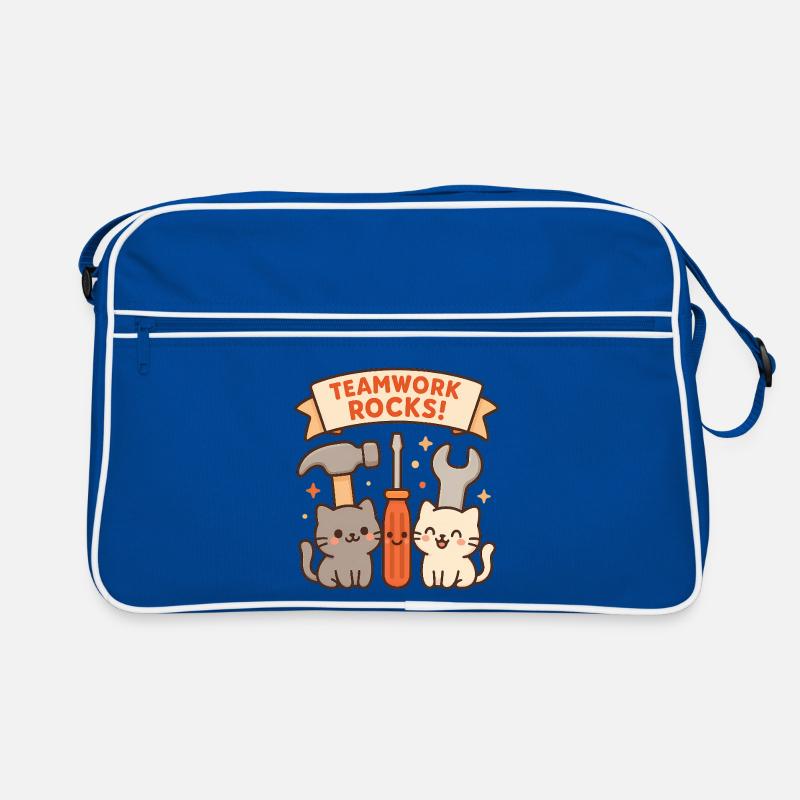 Teamwork Rocks – Chats mignons avec des outils Sac Retro