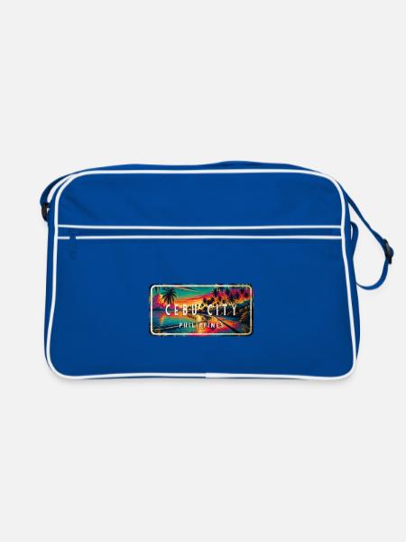 Cebu City – Tropical Retro Sign - Retro Bag - blue/white - Front