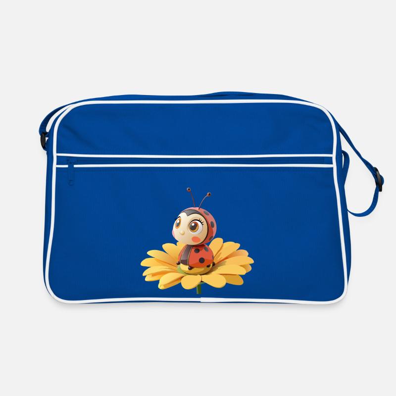 Cute ladybug on a flower Retro Bag