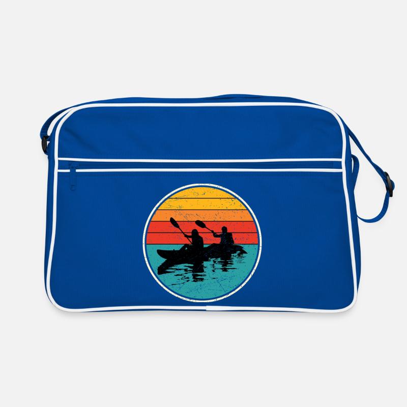 Kajak Duo Circle bei Sonnenuntergang Retro Tasche