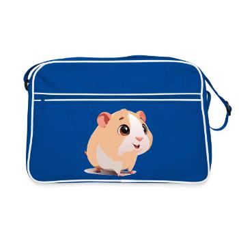 Bébé cochon d’Inde rigolo et curieux - Sac Retro - bleu/blanc - Devant