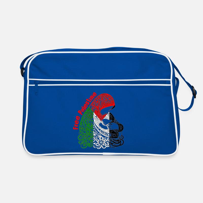 Freies Palästina - Retro Tasche - Blau/Weiß