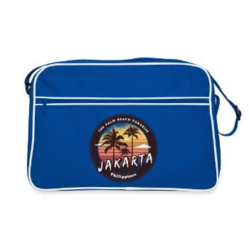 Jakarta Philippines Beach Palm Trees Design - Retro Bag - blue/white - Front