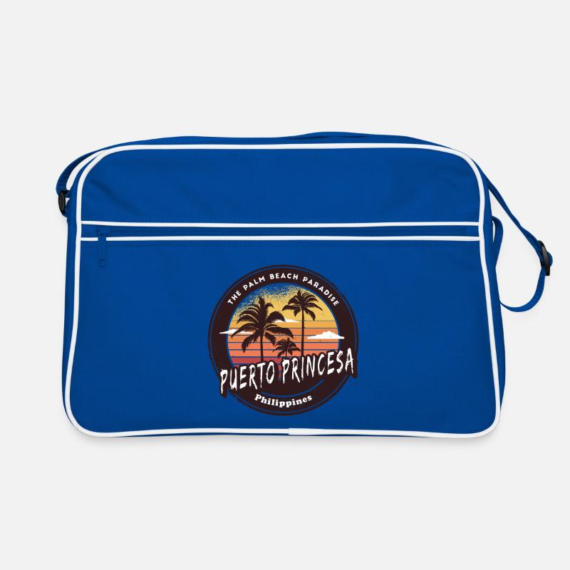 Puerto Princesa Philippines Beach Palm Design Retro Tasche