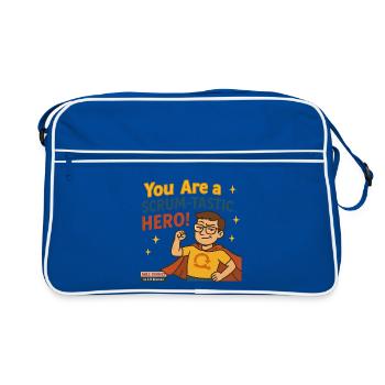 Vous êtes un héros Scrum-tastique ! - Sac Retro - bleu/blanc - Devant