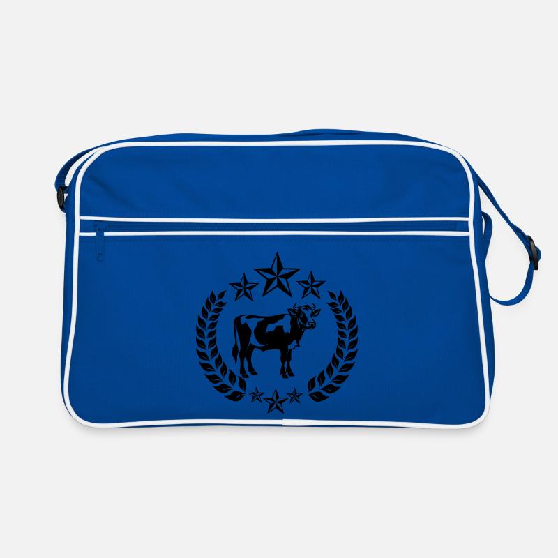 Kuh im Lorbeerkranz mit Sternen Retro Tasche