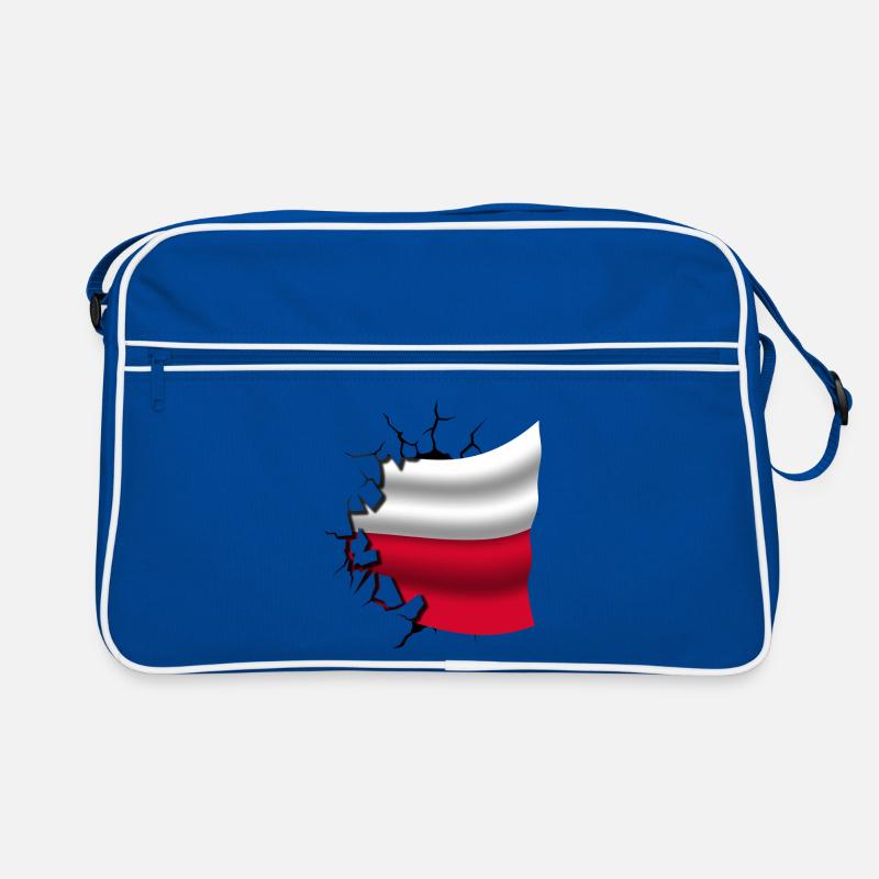 Drapeau de la Pologne - Pologne - Drapeau Broken Design Sac Retro