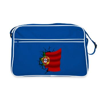 Drapeau du Portugal - Portugal - Drapeau Broken Design - Sac Retro - bleu/blanc - Devant