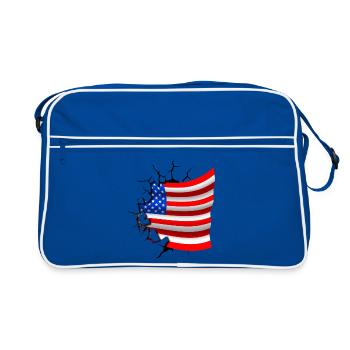 Flag of the United States - USA - Flag Broken Desi - Retro Bag - blue/white - Front