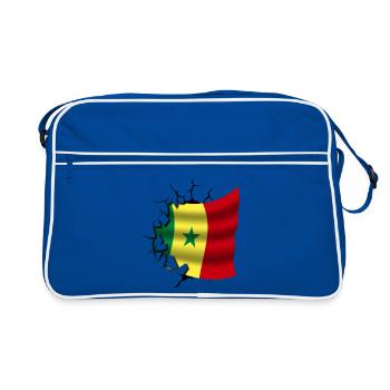 Drapeau du Sénégal - Sénégal - Drapeau Broken Design - Sac Retro - bleu/blanc - Devant