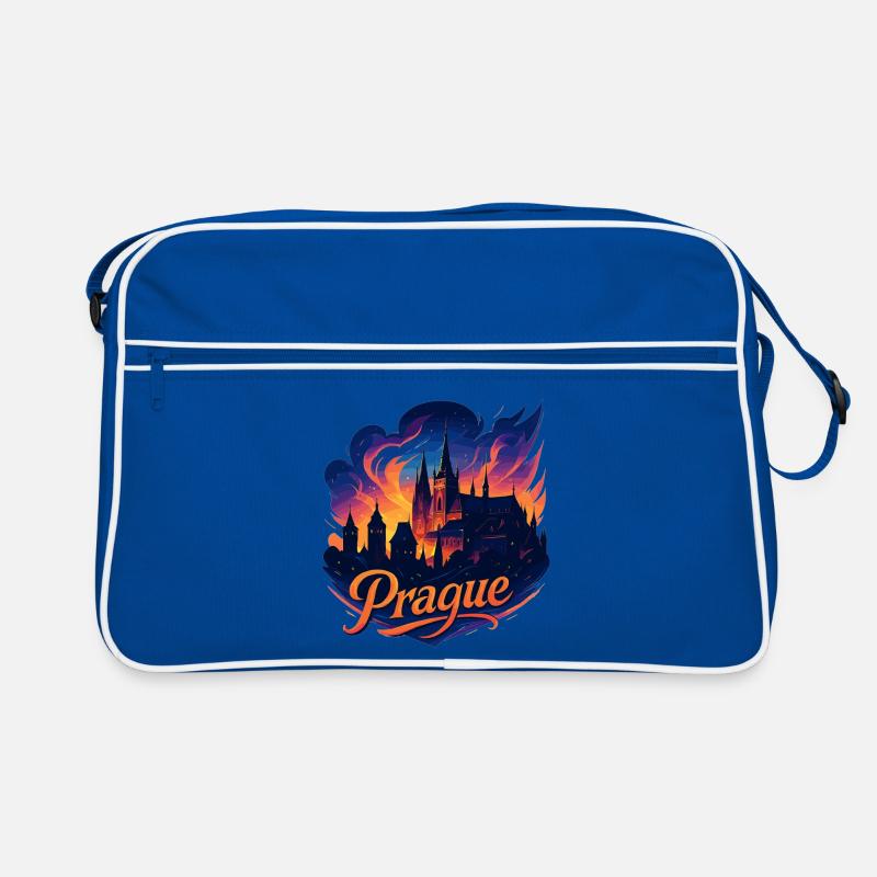 Prague Capitale République tchèque Silhouette Cadeau Sac Retro
