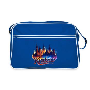 Cracovie, Cracovie, Pologne, Cadeau - Sac Retro - bleu/blanc - Devant