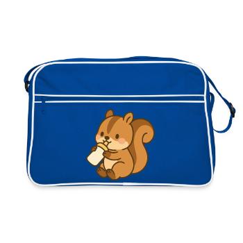 Flacon Écureuil moelleux - Sac Retro - bleu/blanc - Devant