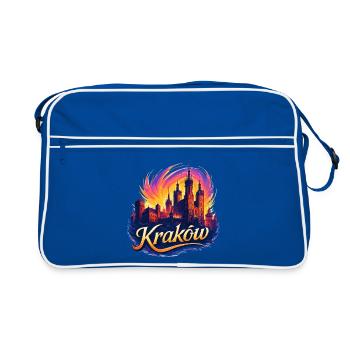 Cracovie, Cracovie, Pologne, Cadeau - Sac Retro - bleu/blanc - Devant