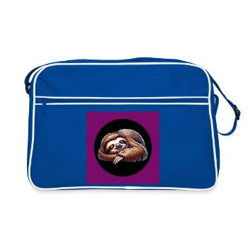 Paresseux - restez toujours au frais avec le calme - Sac Retro - bleu/blanc - Devant