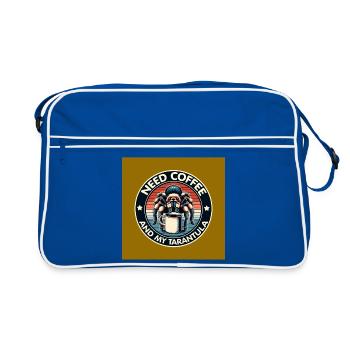 J’ai juste besoin de café et de ma tarentule araignée - Sac Retro - bleu/blanc - Devant
