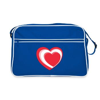 Rouge-Blanc-Rouge Coeur - Sac Retro - bleu/blanc - Devant