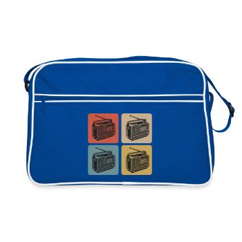 Vintage Radio Design - Retro Tasche - Blau/Weiß - Vorne