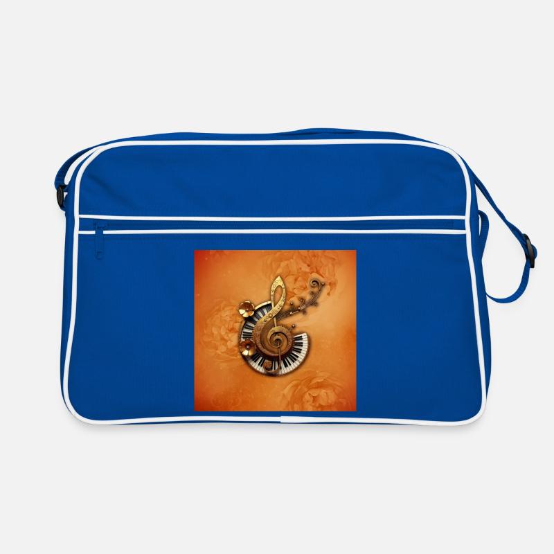 Style musical abstrait avec des fleurs Sac Retro