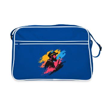 Peintre artistique avec une touche de design de couleur - Sac Retro - bleu/blanc - Devant
