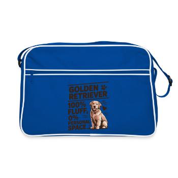 Golden Retriever 100% Flausch Lustiges Hundedesign - Retro Tasche - Blau/Weiß - Vorne