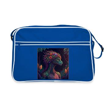 Illustration mythique du dragon de la jungle - Sac Retro - bleu/blanc - Devant