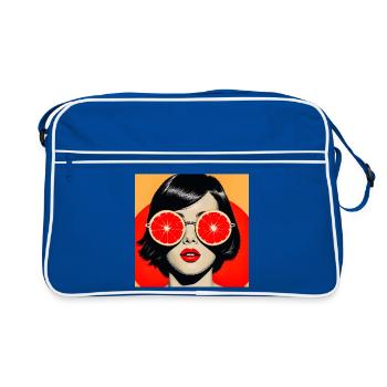 Moderne fruchtige Vision - Retro Tasche - Blau/Weiß - Vorne
