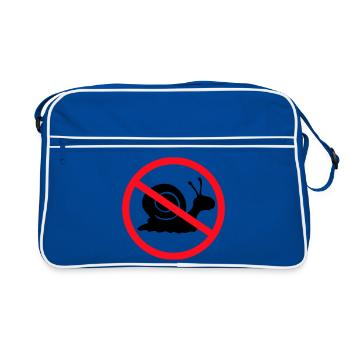 Schnecke Verboten Schild Zone gegen keine Hinweis - Retro Tasche - Blau/Weiß - Vorne