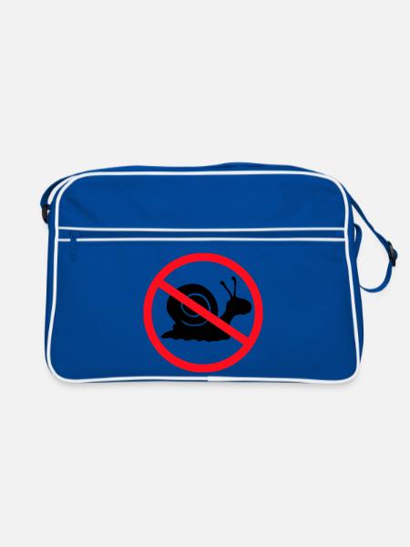 Snail Prohibited Sign Zone against no notice - Retro Bag - blue/white - Front
