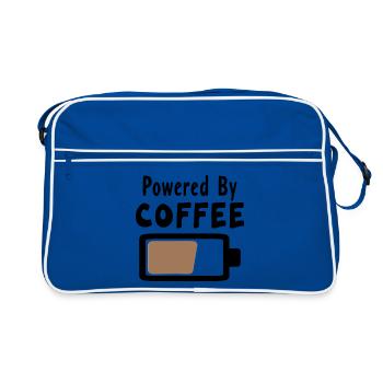 Powered By Coffee - Déclaration sur le café - Sac Retro - bleu/blanc - Devant